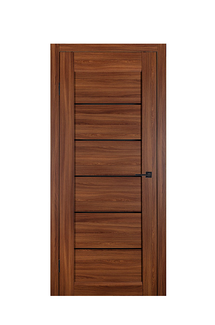 Дверь Реликт Лайн 10 Орех + Черное стекло 70*200 см Двери межкомнатные с теплоизоляцией Киев - изображение 1