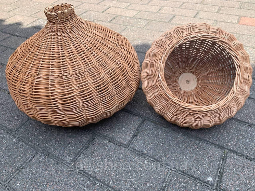 Круглая плетеная люстра из лозы в магазин Киев - изображение 1