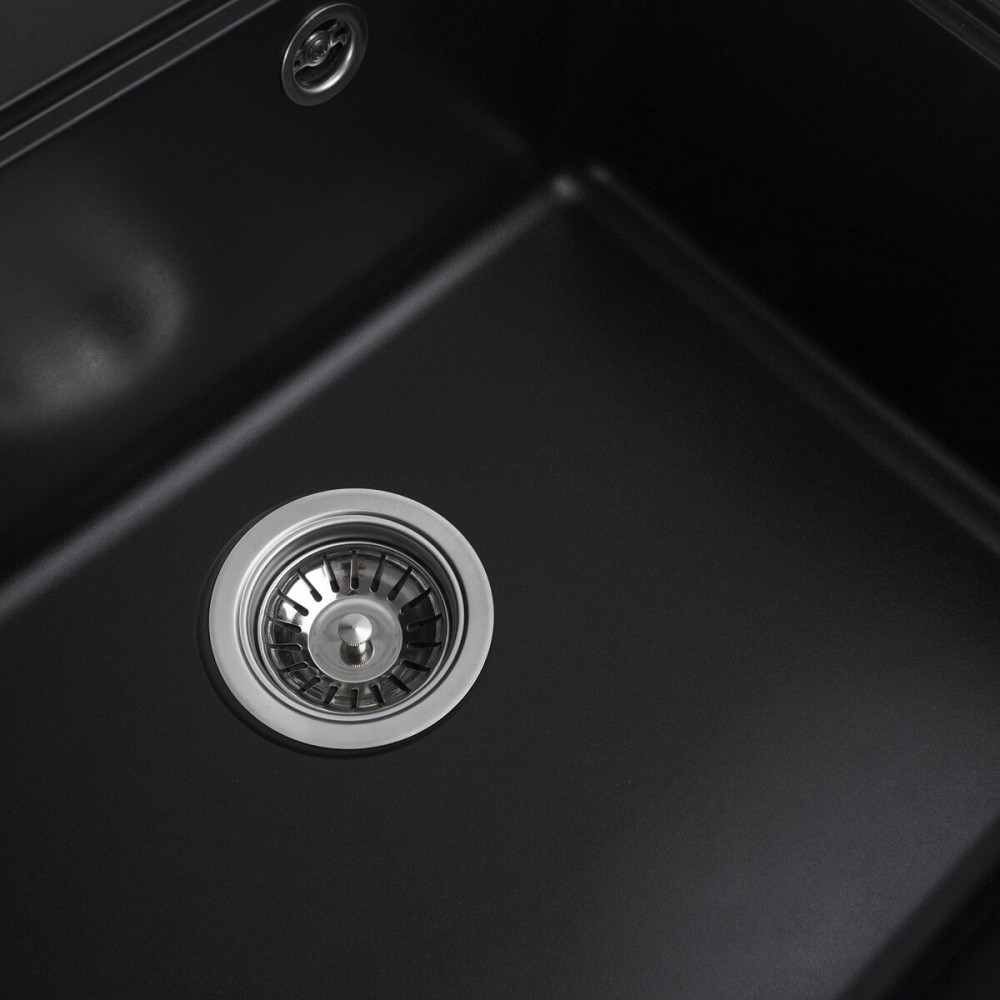 VALESO Гранітна мийка для кухні VALESO VESTA 5852 матова Чорна Коломыя - изображение 4