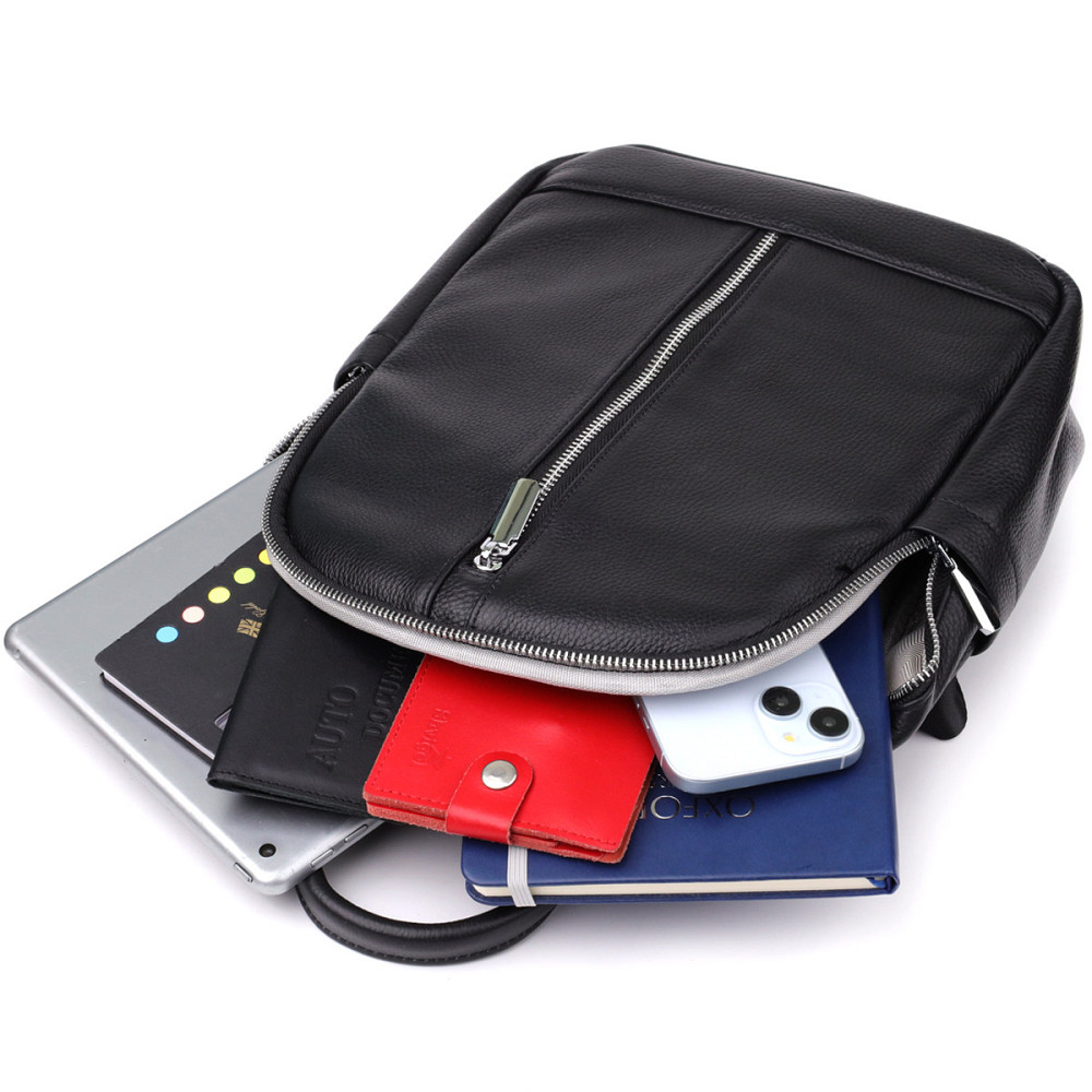 Жіночий рюкзак з натуральної шкіри Vintage 23057 Чорний Київ - фото 9