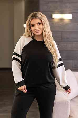 Прогулянковий костюм у спортивному стилі "Marvin" | Норма і батал Чорний, 42-44 Київ