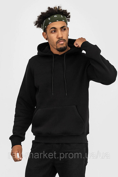 Худі базове утеплене Ray Basic чоловіче чорне (U0401M-Black) 3XL Київ - фото 1