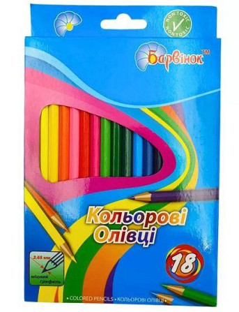 Олівці кольорові 18 кол. "Барвінок" шестигранні, 5-203/7, шт Київ - фото 1