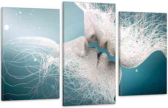 Модульна картина у вітальню/ спальню Поцулунок    Art-586_3 70x130 см Київ