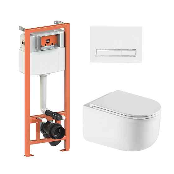 Готове рішення Qtap для ванної кімнати: підвісний унітаз Taurus Ultra Quiet 485×360×350 + комплект інсталяції Nest 4 в 1 Київ