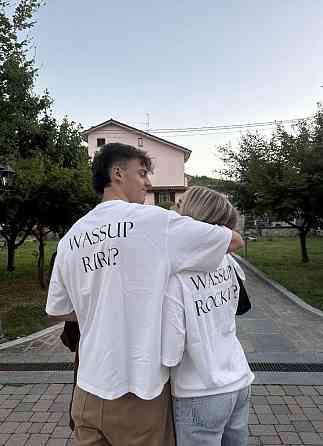 Парные oversize футболки для пары “WASSUP RIRI?” / “WASSUP ROCKY?” Черновцы