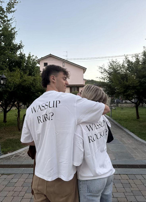 Парные oversize футболки для пары “WASSUP RIRI?” / “WASSUP ROCKY?” Черновцы - изображение 2