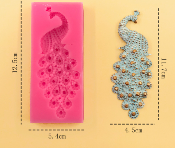 Молд силиконовый Павлин 125 на 54 мм розовый Киев