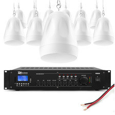 Колонка  Zestaw białych głośników wiszących 8 x 6.5" PDS65W z wzmacniaczem Київ - фото 1