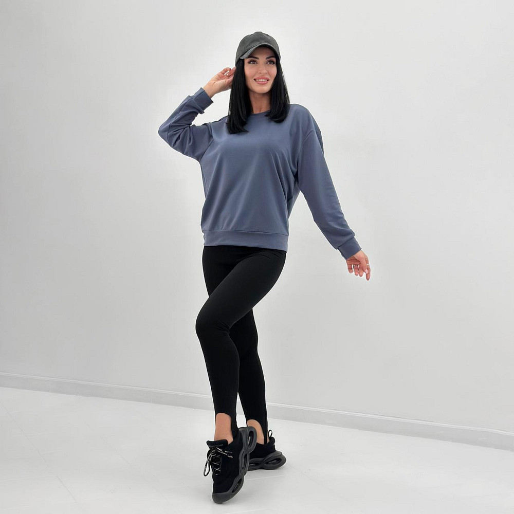 Базовий світшот з двонитки "Kaplan" оптом | Батал Графіт, 50-52 Київ - фото 2