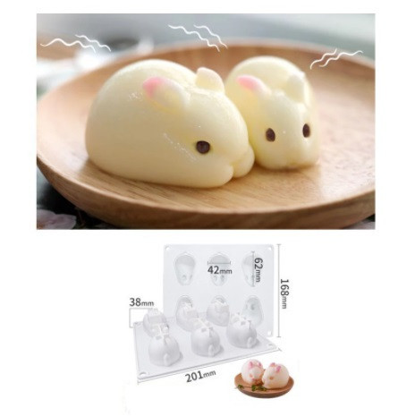 Молд силиконовый Заяц 201 на 168 мм белый Киев - изображение 3