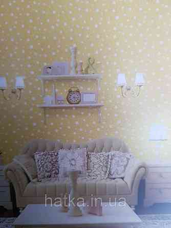 Шпалери вінілові на флізеліні AdaWall Ada Kids метрові дитячі для дівчинки квіточки на яскраво жовтому Київ