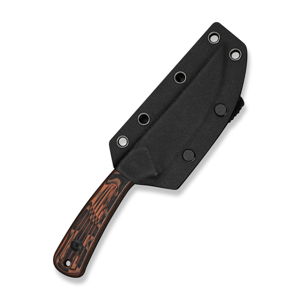 Нож фиксированный туристический Civivive Carveth (9,1 см) AEB-L / G10 оранжевый/черный с чехлом Киев - изображение 9