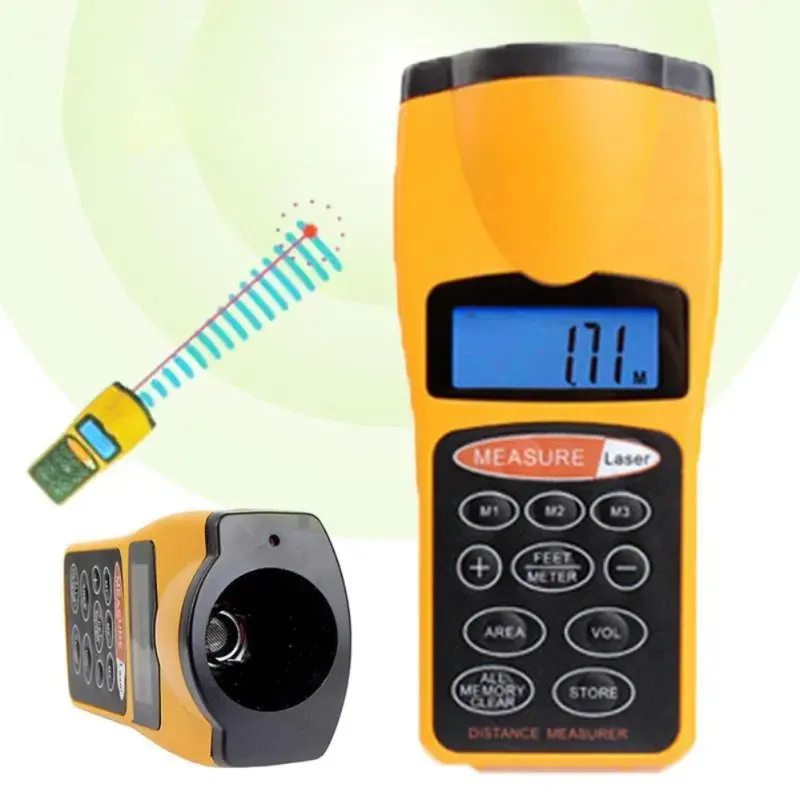 Ультразвукова рулетка далекомір Ultrasonic CP-3007 + лазер + термометр Вінниця - фото 4