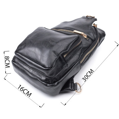 Сумка Vintage Женская слинг через плечо из экокожи Черная (22754) Винница - изображение 7