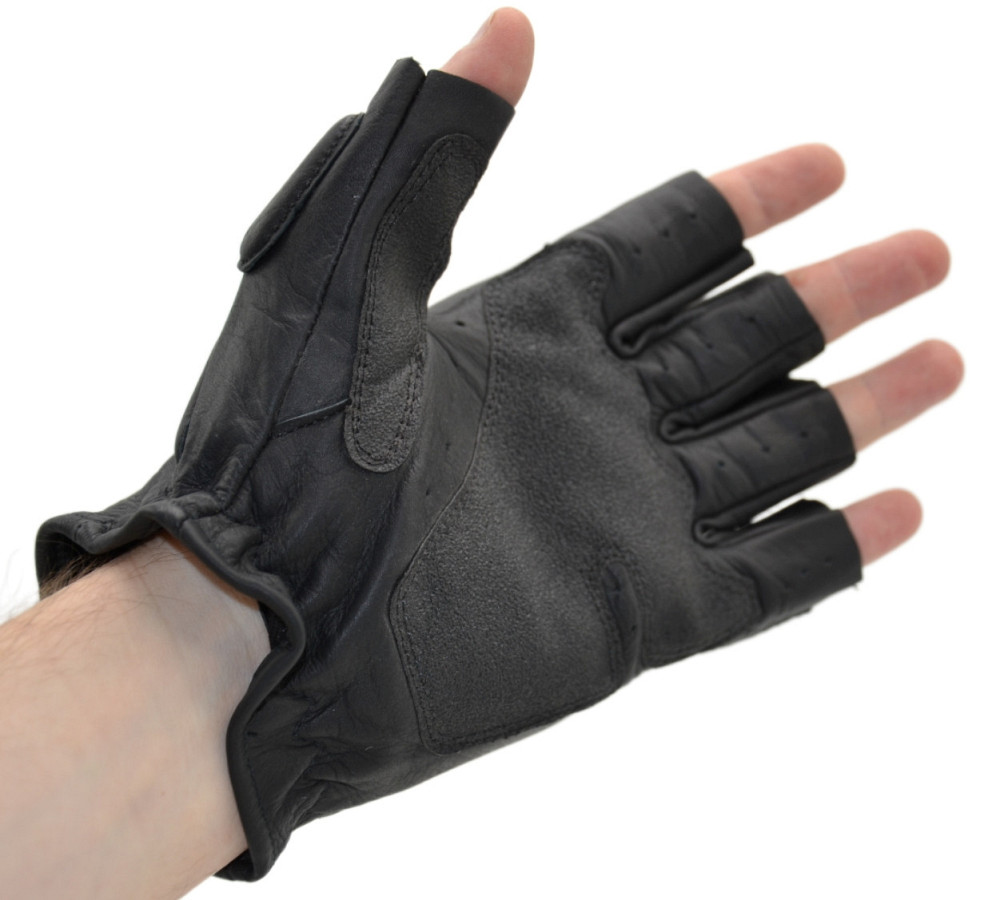 Рукавички шкіряні без пальців PS-8801 Black L Каменское - изображение 13