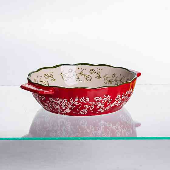 Форма для запікання Vintage Ø17 (см) кругла форма для випікання в духовці з ручками Червона HM04-05 Київ