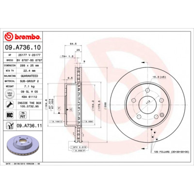 Тормозной диск Brembo 09.A736.11 Винница - изображение 1