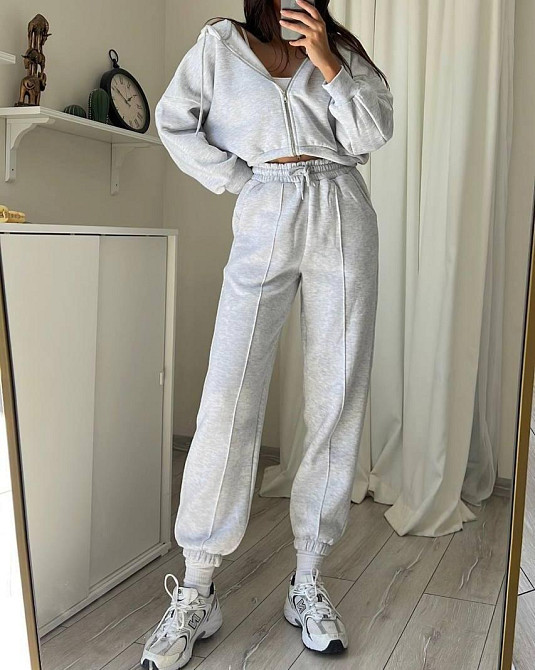 Женский стильный и комфортный тринитный костюм на флисе. Меланж, 44/46 Одесса - изображение 2