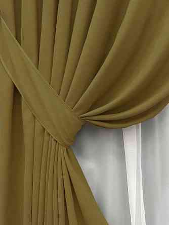 Комплект готових штор VR-Textil Мікровелюр Petek № 1503ш Гірчичний 200х290 см 2 шт (32-515) Київ