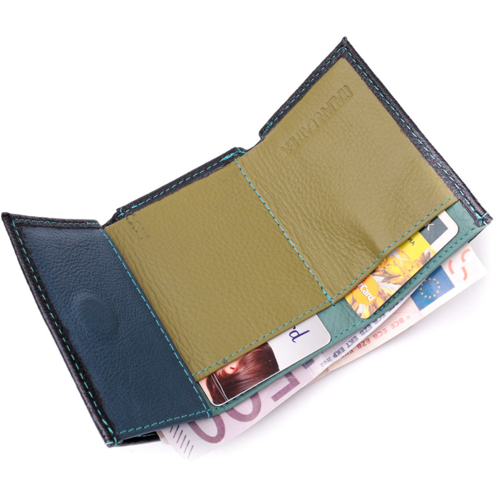 Жіночий невеликий гаманець з натуральної шкіри ST Leather 19504 Чорний Київ - фото 5