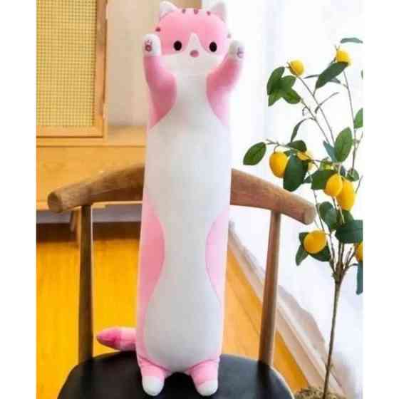 Гигантская мягкая плюшевая игрушка Длинный Кот Батон котейка-подушка 110 см. Цвет: розовый ZA-77 Киев