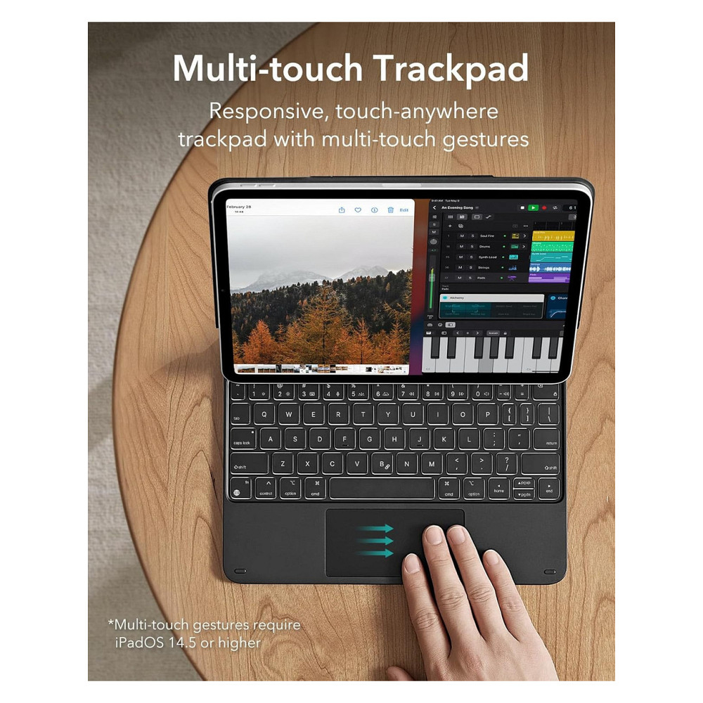 Чехол-клавиатура ESR Rebound Series для iPad 11th/10th Gen черный QWERTY подсветка трекпад Киев - изображение 7
