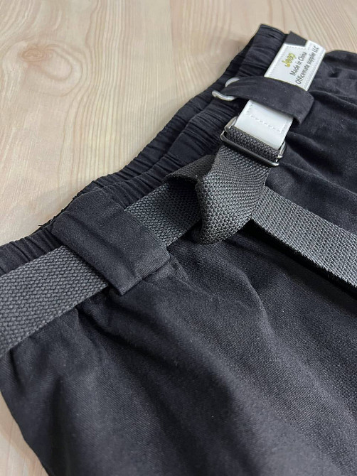 Брюки женские A-N 712 МОМ jeans широкие бананы облегченный тонкий коттон с ремнем черные, черный, M Киев - изображение 11