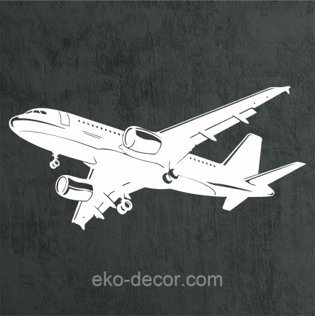 Декоративное настенное Панно «Самолет», Декор на стену 90*43 см, Белый Киев