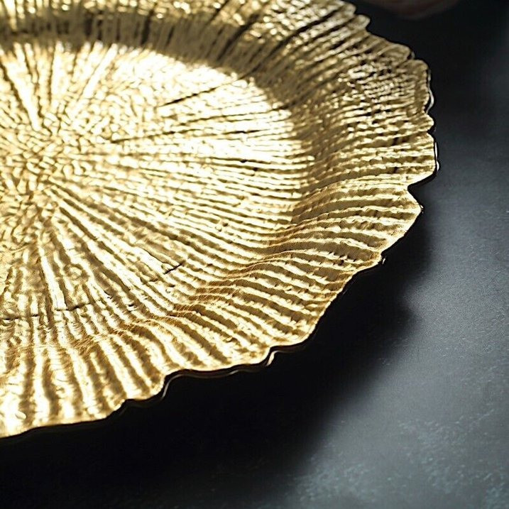 Набір пластикових, міцних, підставних тарілок 6 шт якісних. Діаметр 30 см, колір золото Кам'янець-Подільський - фото 5