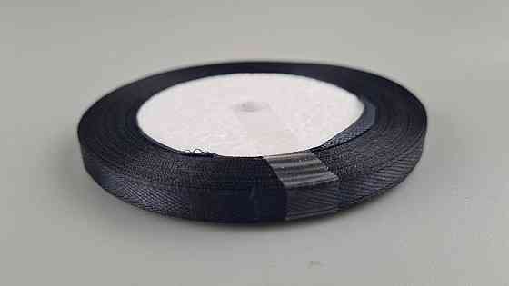 Стрічка атласна для повітряних куль і подарунків 0,6 см (23 метри) чорна (1 пачка) Харків