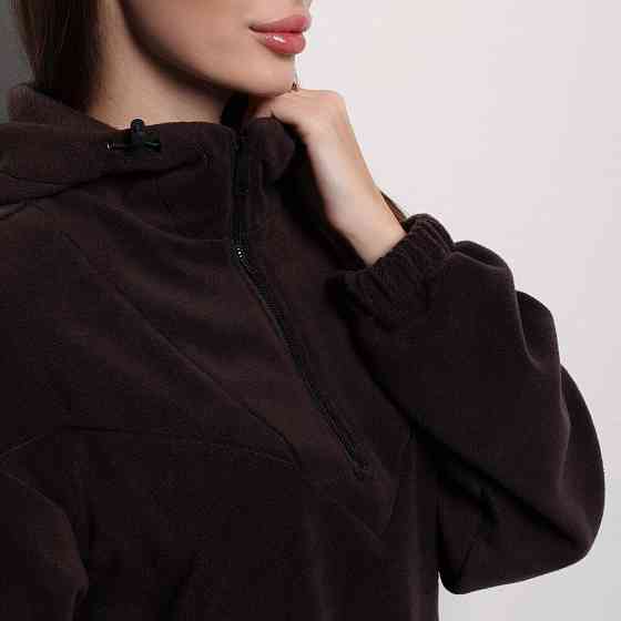 Темно-шоколадний костюм зимовий флісовий. Жіночий теплий костюм Pobedov Huggi жіночий Київ