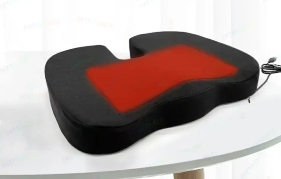 Подушка ергономічна PS 01 з підігрівом для офісу та вдома з ефектом пам'яті Чорний Київ