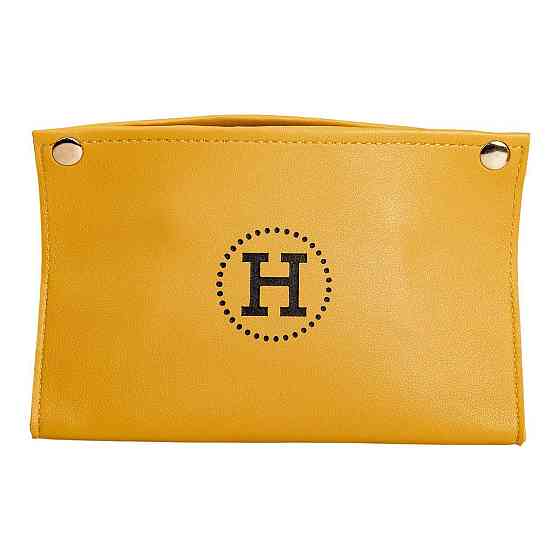 Салфетница из эко кожи 20×7.5×11.5 см для салфеток на кнопках Желтый HP-3-213Y Киев