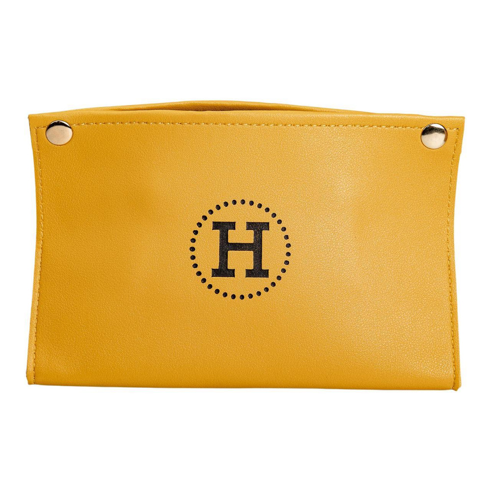 Серветниця з еко шкіри 20×7.5×11.5 см для серветок на кнопках Жовтий HP-3-213Y Київ - фото 3