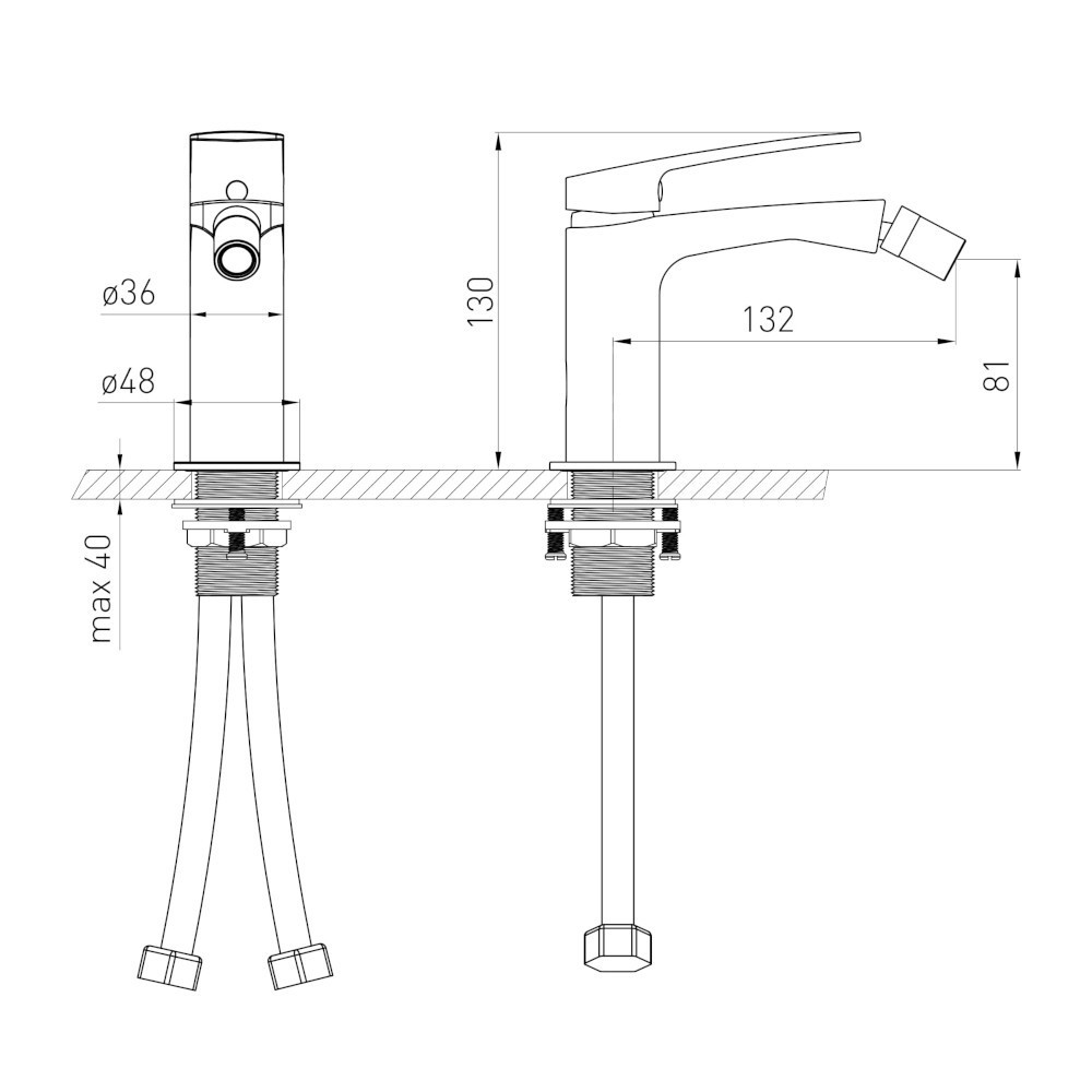 Змішувач для біде VOLLE CANTE pistola gris графіт 1512.021005 Київ - фото 2