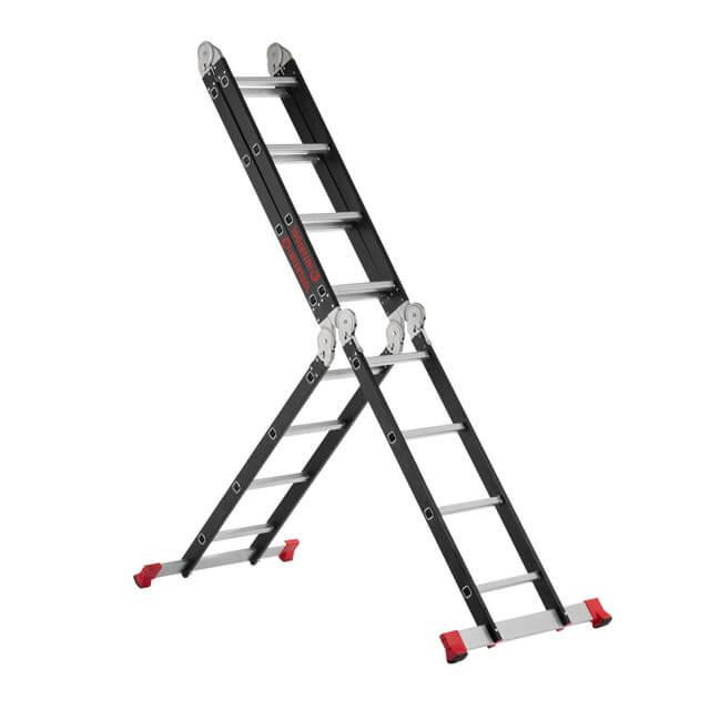 Драбина багатофункціональна трансформер, 4×4 сходинки, сталевий профіль, 4,45 м, 150 кг INTERTOOL LT-0024 Киев - изображение 2