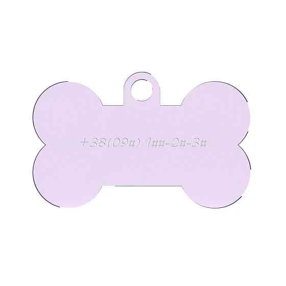 Адресник для собаки Light Purple 50x35мм Київ