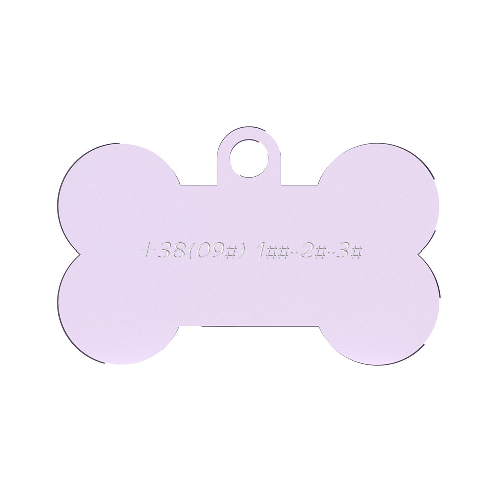 Адресник для собаки Light Purple 50x35мм Київ - фото 3