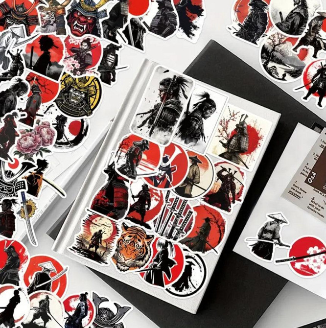 Наклейки Самурай, стікери, меми, приколи. Наклейки на мотоцикл, велосипед, для комп'ютера, ноутбука, Київ - фото 6