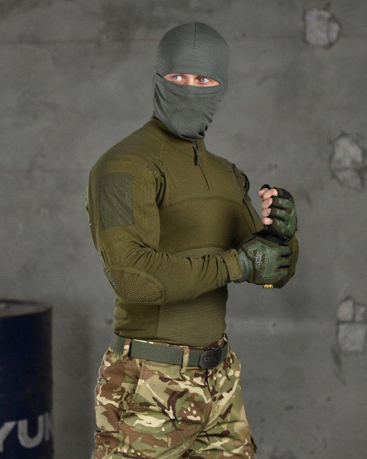 Тактическая рубашка убакс олива под бронижелет, боевая рубашка ubacs олива с дополнительными накладками Одесса - изображение 6