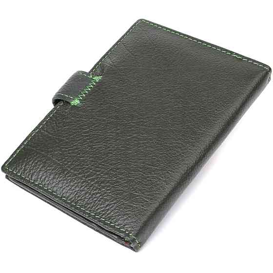 Оригинальная обложка на документы унисекс из натуральной кожи Зеленый (ST Leather) Киев