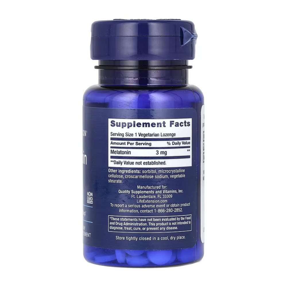Мелатонін для сну Life Extension Melatonin 3mg 60 таб для розсмоктування Київ - фото 2