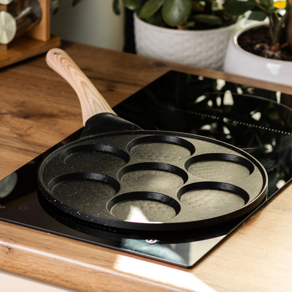 Сковорода з антипригарним покриттям 26 см для млинців, яєць та оладок, 7-секційна кругла чорна HP-39-582-B Коломыя - изображение 5