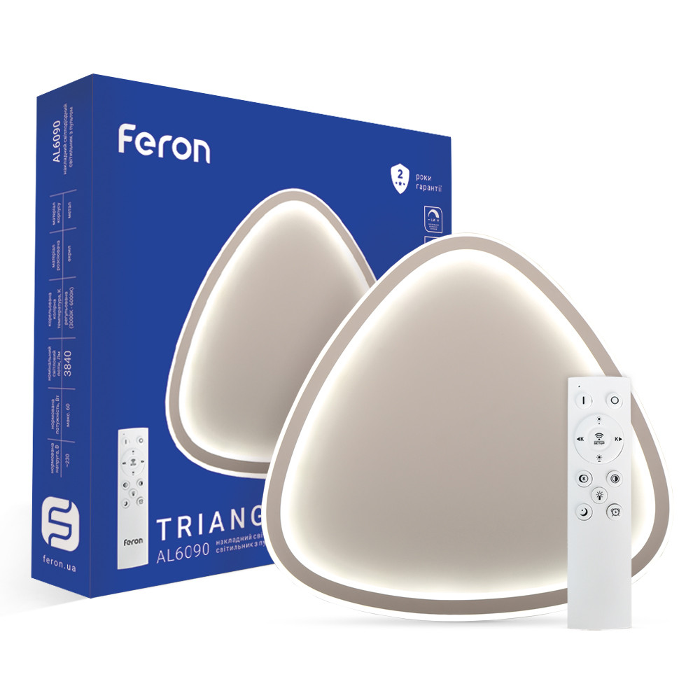 Світлодіодна накладна люстра Feron AL6090 TRIANGLE 60Вт білий Харьков - изображение 1