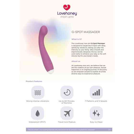 Вибратор для точки G Lovehoney Mon Ami G-spot, фиолетовый Sex Aura Киев