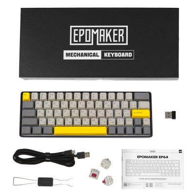 Клавіатура Epomaker EP64 60 Mulan Switch Hot-Swap RGB Wireless/Bluetooth/USB UA Black (EP64-B-M) Вінниця - фото 7