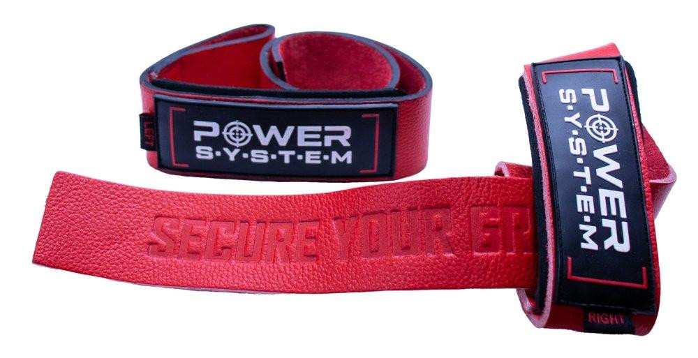 Лямки для тяги шкіряні Power System PS-3320 Leather Straps Red Кам'янське - фото 6