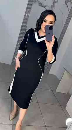 Женское стильное платье батал итальянский трикотаж 60/62 Одесса