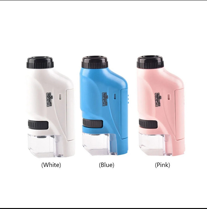 Портативний мікроскоп з підсвічуванням білого кольору Київ - фото 8